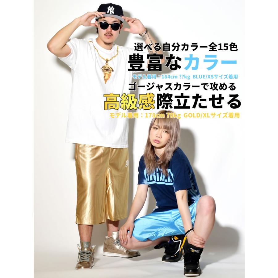 ショータイム SHOOWTIME バスケット ハーフパンツ バスパン サテンジャージ 下 メンズ レディース ワンポイントロゴ ストリート系 ダンス |  | 02