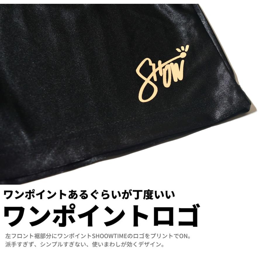 ショータイム SHOOWTIME バスケット ハーフパンツ バスパン サテンジャージ 下 メンズ レディース ワンポイントロゴ ストリート系 ダンス |  | 07
