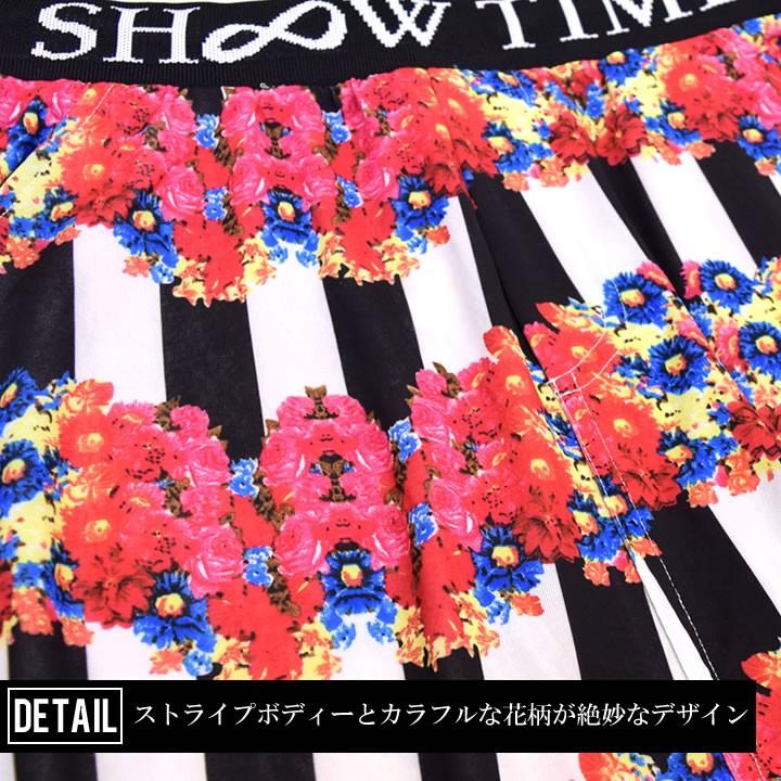 ショータイム SHOOWTIME サルエル ハーフパンツ スウェット ジャージ 下 メンズ レディース ストレッチ ストライプ 花柄 ストリート系 ダンス |  | 05