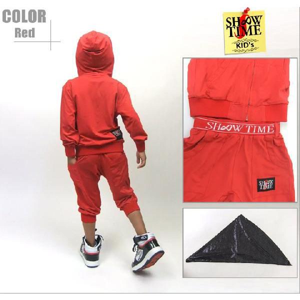 《在庫限りセール》子供服 キッズ セットアップ ジャージ パーカー×サルエルハーフパンツ 上下セット ダンスウェア 衣装 男の子 女の子 |  | 02