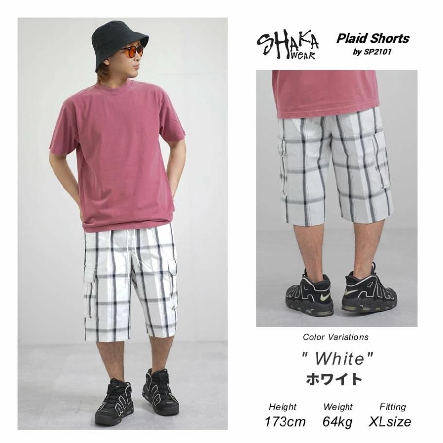 SHAKA WEAR シャカウェア チェック カーゴ ショートパンツ ハーフパンツ メンズ PLAID SHORTS ホワイト | SHAKA WeAR | 08