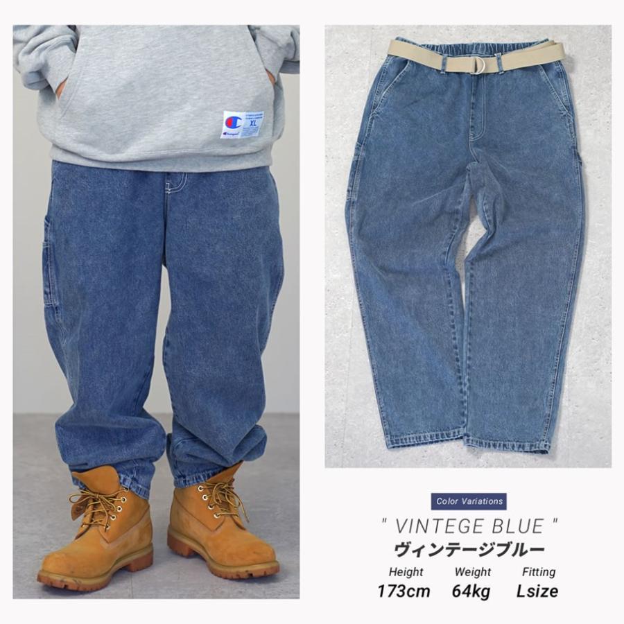 ペインターパンツ メンズ ベルト付き デニム バギーパンツ ワイドパンツ イージーパンツ 裾上げ済み |  | 07