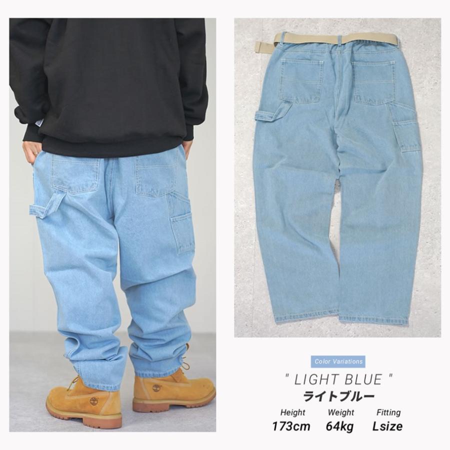 ペインターパンツ メンズ ベルト付き デニム バギーパンツ ワイドパンツ イージーパンツ 裾上げ済み |  | 11