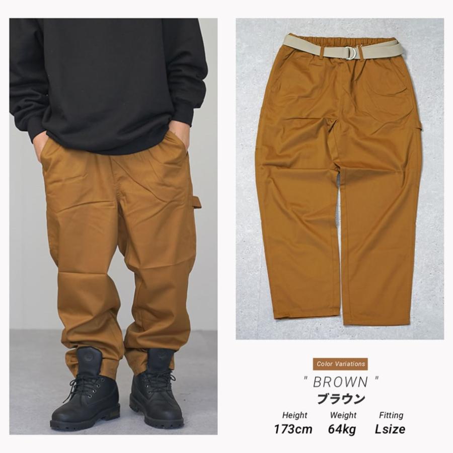 カラー ペインターパンツ メンズ ベルト付き デニム バギーパンツ ワイドパンツ イージーパンツ 裾上げ済み |  | 05