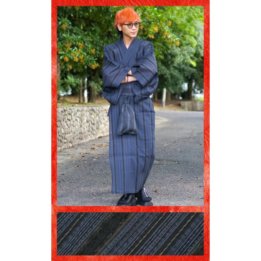 浴衣 4点セット メンズ 巾着 腰ひも 帯 黒 和服 夏 夏祭り プレゼント | NEW ERA | 10