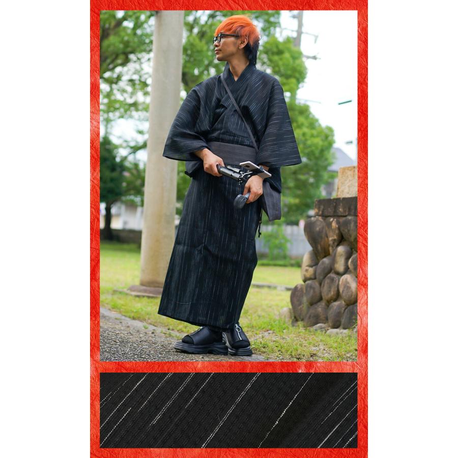 浴衣 4点セット メンズ 巾着 腰ひも 帯 黒 和服 夏 夏祭り プレゼント | NEW ERA | 12