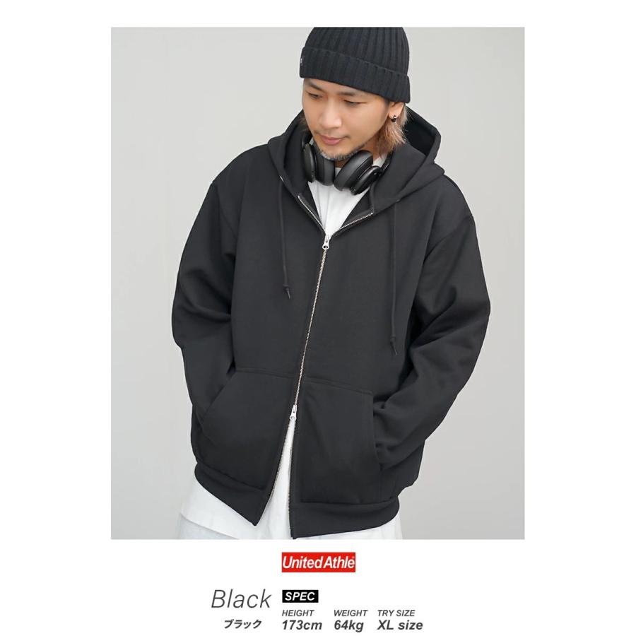 United Athle ユナイテッドアスレ パーカー メンズ レディース 15oz 15オンス マグナムウェイト スウェット フルジップ パーカー 裏起毛 厚手 5797-01 | United Athle | 03