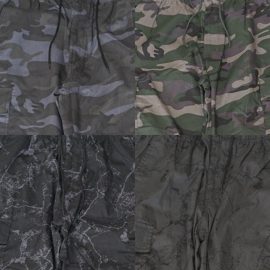 カーゴパンツ メンズ スリム ミリタリー 無地 迷彩 カジュアル