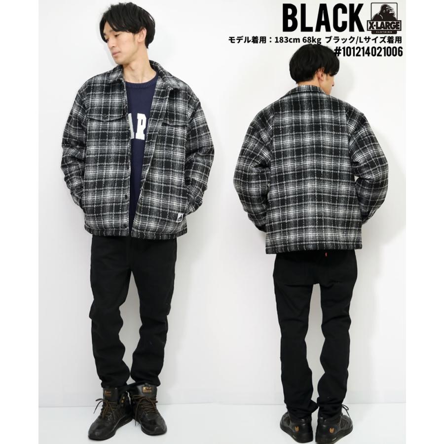 エクストララージ Xlarge チェックツイードシャツジャケット 中綿 Tweed Check Jacket Usaモデル メンズ ストリート系 ブランド