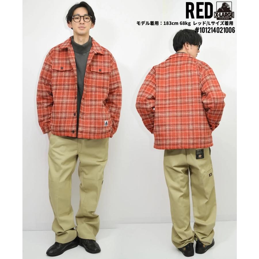 エクストララージ Xlarge チェックツイードシャツジャケット 中綿 Tweed Check Jacket Usaモデル メンズ ストリート系 ブランド