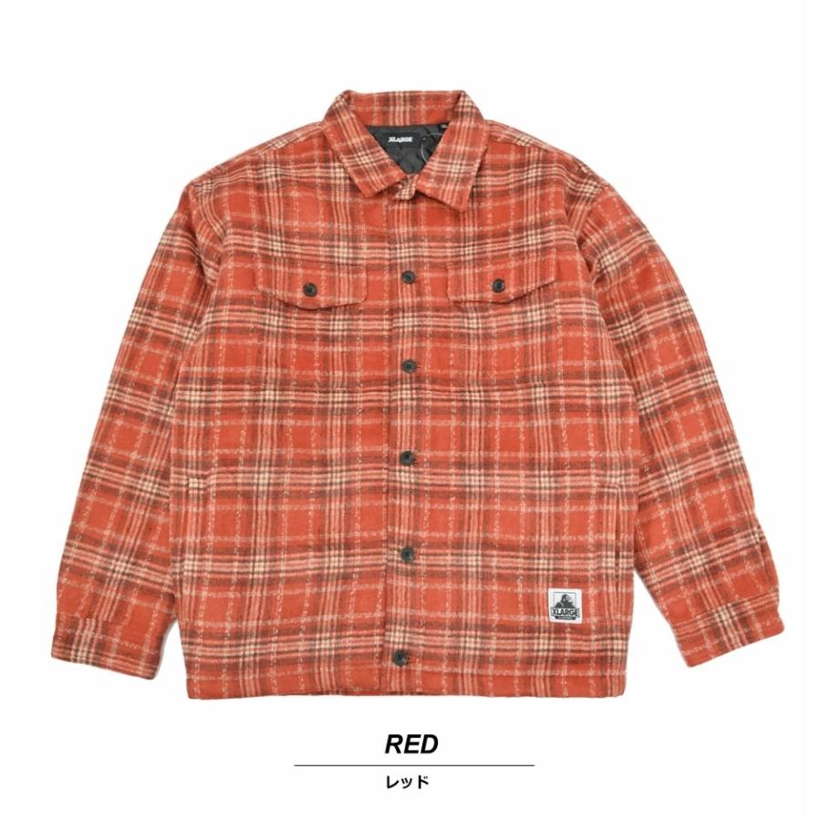 エクストララージ Xlarge チェックツイードシャツジャケット 中綿 Tweed Check Jacket Usaモデル メンズ ストリート系 ブランド