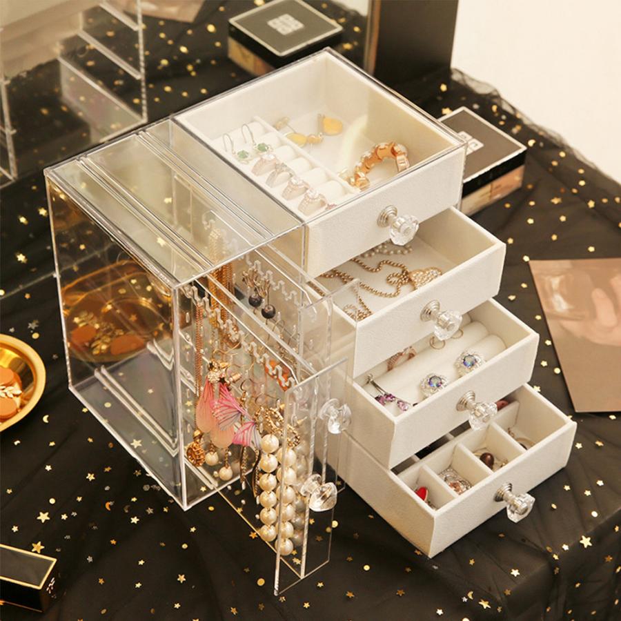 ジュエリー収納ボックス イヤリングケース ピアス収納ボックス 大容量 ピアススタンド 引き出し 可愛い小物入れ 仕切り整理収納 高級感 防塵防水 透明 A Kni1167 Deepark 通販 Yahoo ショッピング