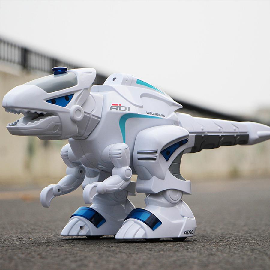4drcロボットおもちゃ恐竜ペットロボット音楽機能360度回転複数自動パフォーマンス子供の