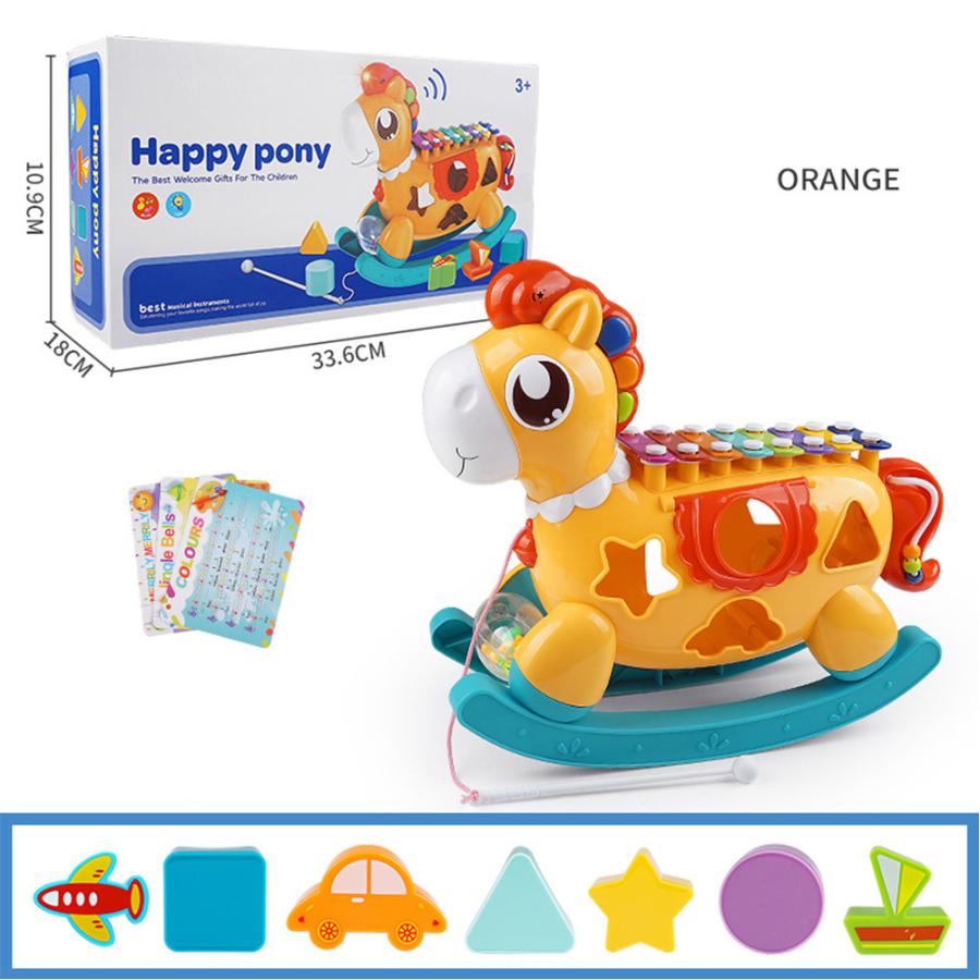 お馬さんの つみき 贅沢品 付き 鉄琴 おもちゃ 音楽 子供 早期開発 かたはめ パーカッション 赤ちゃん セット