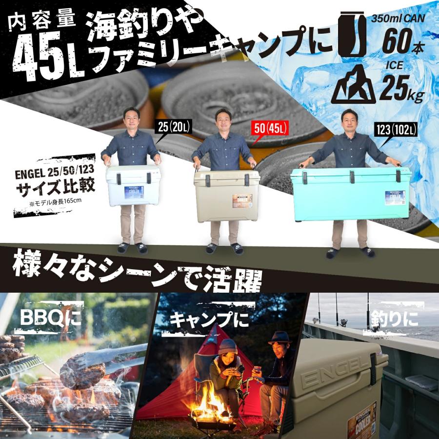 ENGEL50（45L）エンゲル 澤藤電機 強保冷クーラーボックス : DEEP BLUE