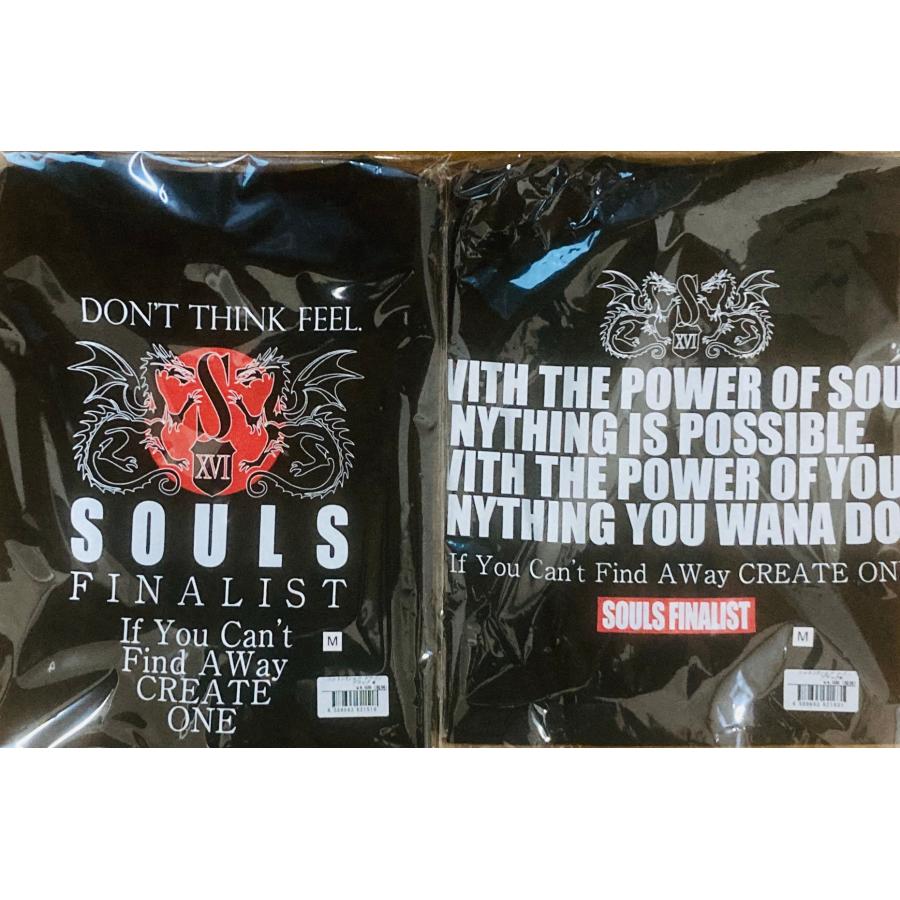 SOULSコットンTシャツ ブラック（ドラゴンPrint/ロゴPrint）ブラック