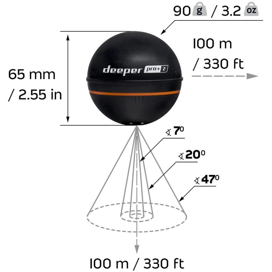 Deeper Pro+2(ディーパープロプラス2)スマート魚群探知機 Deeper Pro+2(ディーパープロプラス2)スマート魚群探知機