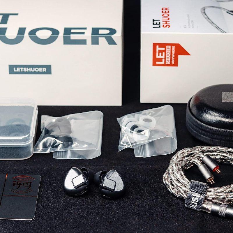 Letshuoer S12 平面駆動イヤホン 14.8mm平面駆動ドライバー搭載 IEM 5軸CNC加工合金シェル 単結晶銅銀メッキケーブル Letshuoer S12 平面駆動イヤホン 8mm平面駆動ドライバー搭載 IEM 5軸CNC加工合金シェル 単結晶銅銀メッキケーブル
