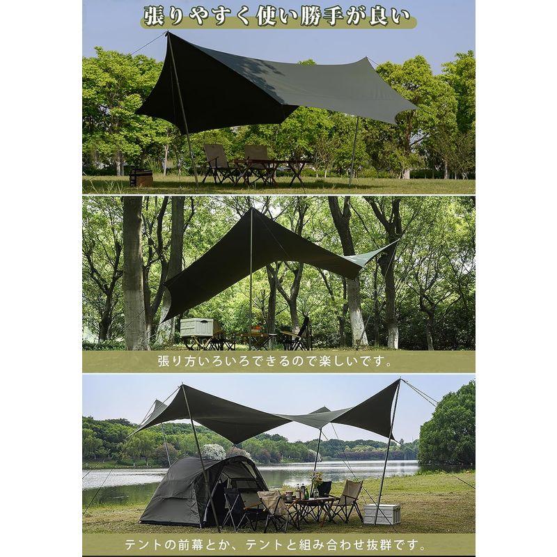 TOMOUNT タープ tc 八角形 ポリコットン タープ 5m 焚き火可能 遮光 遮熱 難燃 キャンプタープ 天幕シェード (510cm* タープ TOMOUNT tc 八角形 ポリコットン 5m 焚き火可能 遮光 遮熱 難燃 キャンプタープ 天幕シェード 510cm*