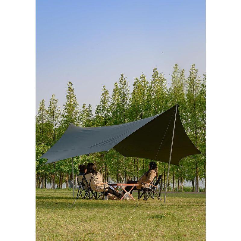 TOMOUNT タープ tc 八角形 ポリコットン タープ 5m 焚き火可能 遮光 遮熱 難燃 キャンプタープ 天幕シェード (510cm* タープ TOMOUNT tc 八角形 ポリコットン 5m 焚き火可能 遮光 遮熱 難燃 キャンプタープ 天幕シェード 510cm*