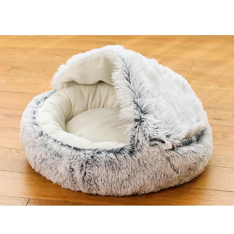 猫 ベッド ドーム型 冬 猫ベッド ねこ ベッド ねこべや 猫用 洗濯可能 ペットベッド 冬用 クッション 寝台 猫ハウス 寝床 寝袋 ペットマット ふわふわ 防寒 | ブランド登録なし | 01