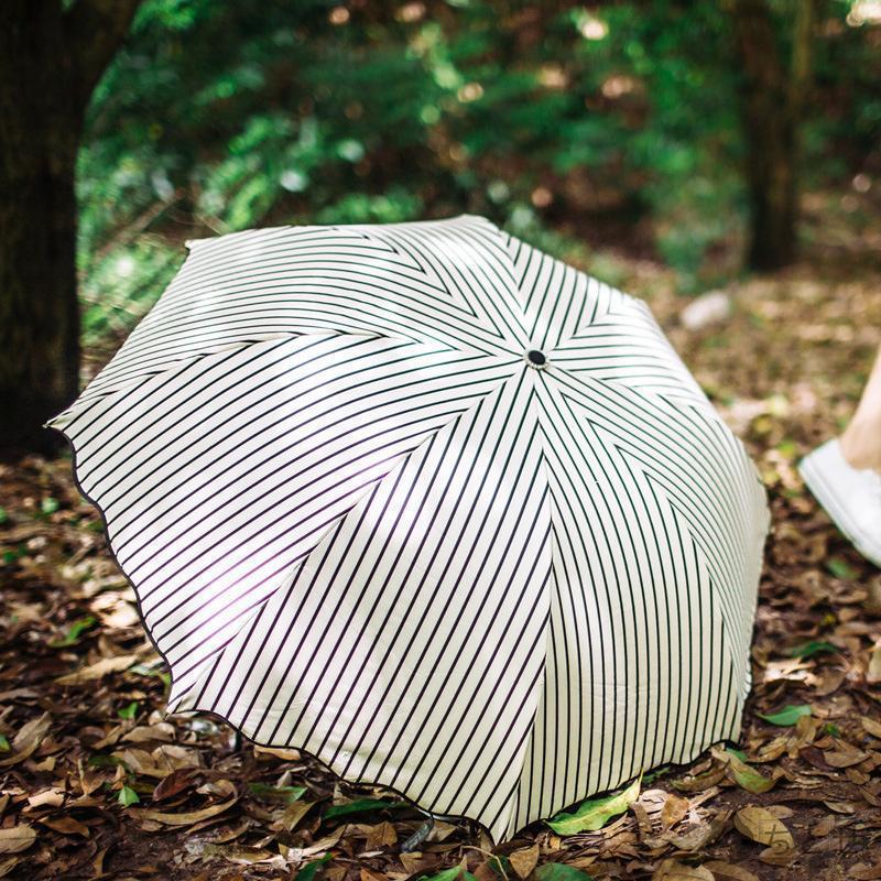 サンバリア 日傘 晴雨兼用 3つ折り 軽量 UVカット 折りたたみ傘 100％ 遮光 遮熱 完全遮光 折り畳み 傘 レディース ボーダー柄日傘 遮熱効果 UVカット | ブランド登録なし | 07