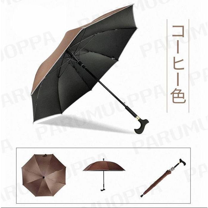 2in1 杖 ステッキとしてご使用になれるステッキ傘（つえかさ） 傘 完全遮光 UVカット 日傘 老人 手開き 晴雨兼用 長傘 歩行補助 レディース メンズ 紳士 男性用 | ブランド登録なし | 08