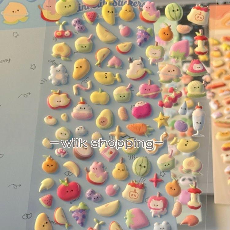 4枚セット ボンボンシール 立体 シール クリア ドロップシール 3D ぷくぷくシール 装飾用 かわいいシール 立体 シール ぷっくり 動物 ゆめかわ | ブランド登録なし | 02