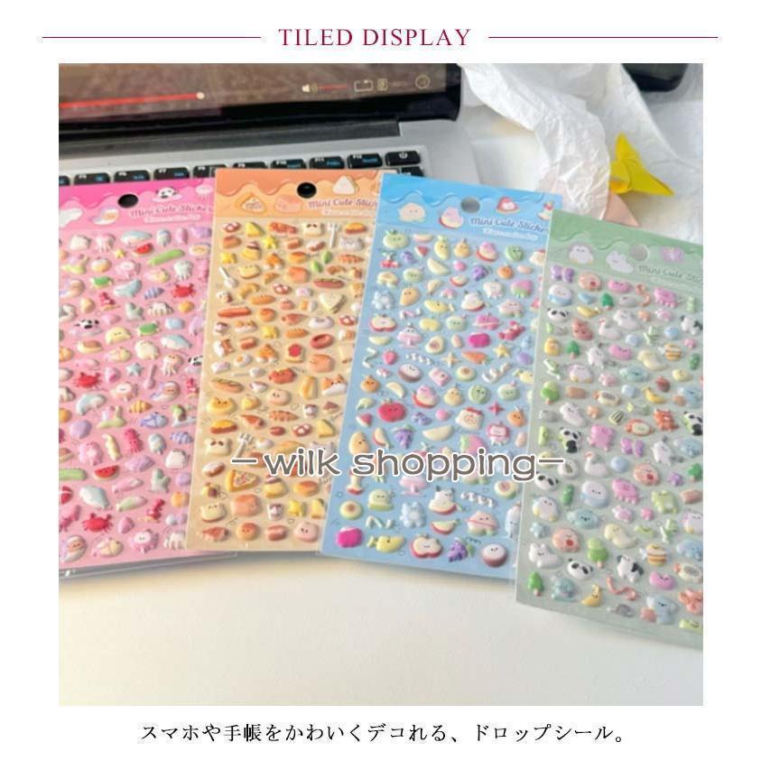 4枚セット ボンボンシール 立体 シール クリア ドロップシール 3D ぷくぷくシール 装飾用 かわいいシール 立体 シール ぷっくり 動物 ゆめかわ | ブランド登録なし | 07