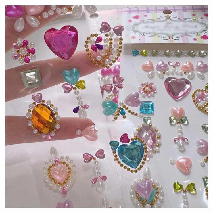 ボンボンドロップシール 立体シール 立体 ぷくぷくシール つやつや ぷっくり 5枚セット 装飾用 ダイヤモンド 可愛い デコ ご褒美シール スマホケー | ブランド登録なし | 13