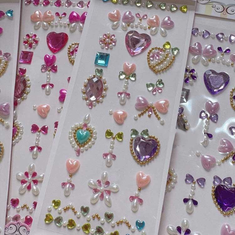 ボンボンドロップシール 立体シール 立体 ぷくぷくシール つやつや ぷっくり 5枚セット 装飾用 ダイヤモンド 可愛い デコ ご褒美シール スマホケー | ブランド登録なし | 01