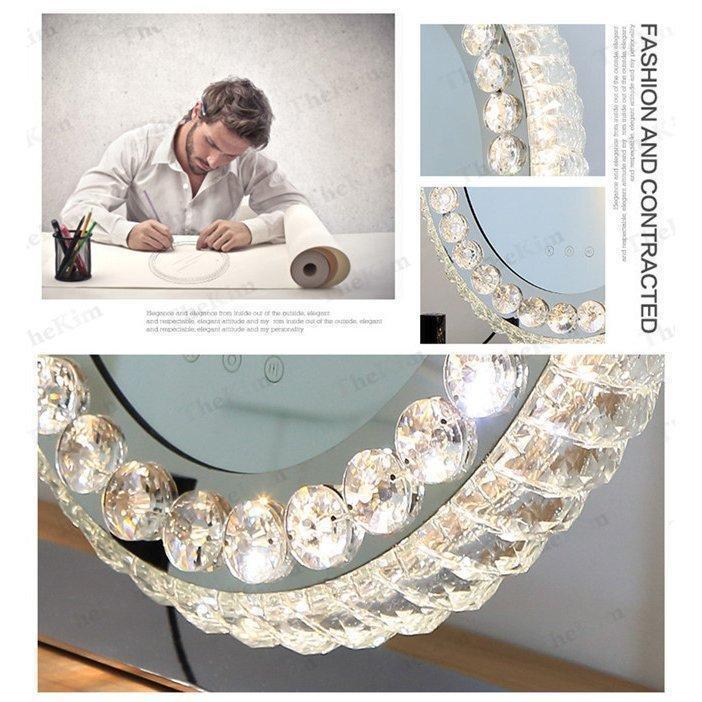 女優ミラー おしゃれ クリスタル 三色調光?無段階調光 ライト付き ドレッサー ハリウッドミラー 化粧鏡 女優鏡 卓上ミラー ミラー スタンドミラー | ブランド登録なし | 07