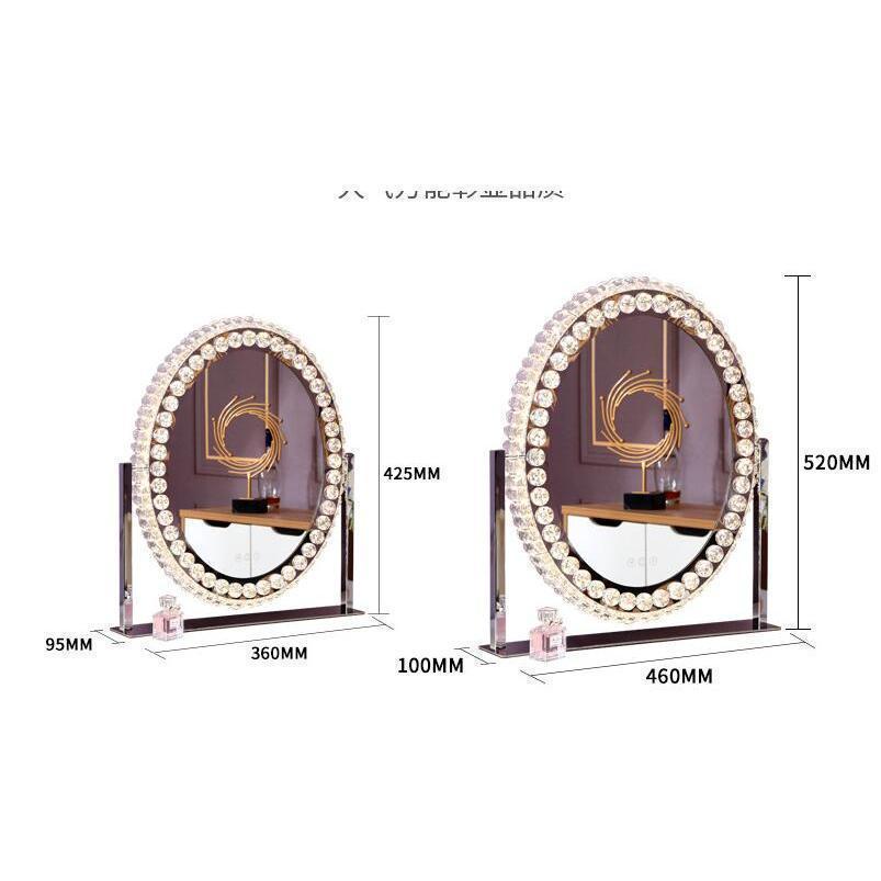 女優ミラー おしゃれ クリスタル 三色調光?無段階調光 ライト付き ドレッサー ハリウッドミラー 化粧鏡 女優鏡 卓上ミラー ミラー スタンドミラー | ブランド登録なし | 10