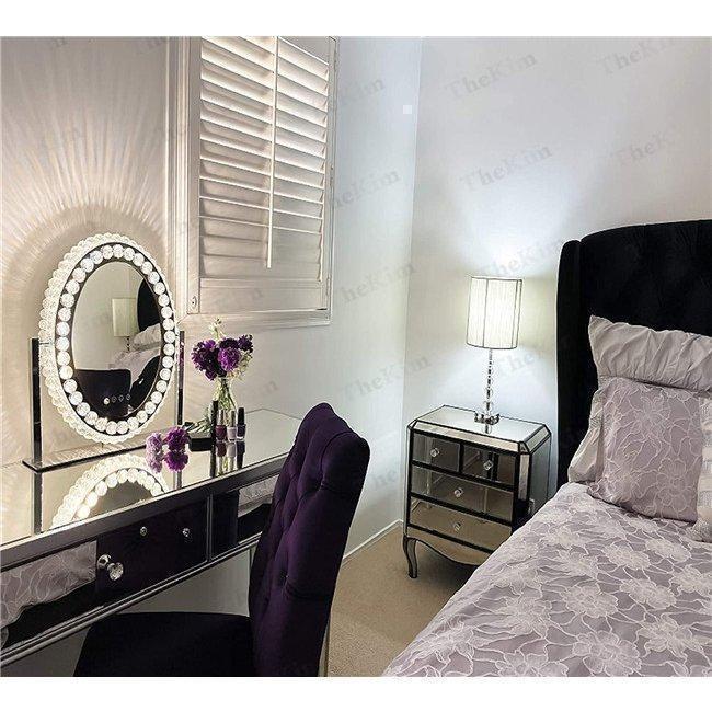 女優ミラー おしゃれ クリスタル 三色調光?無段階調光 ライト付き ドレッサー ハリウッドミラー 化粧鏡 女優鏡 卓上ミラー ミラー スタンドミラー | ブランド登録なし | 09