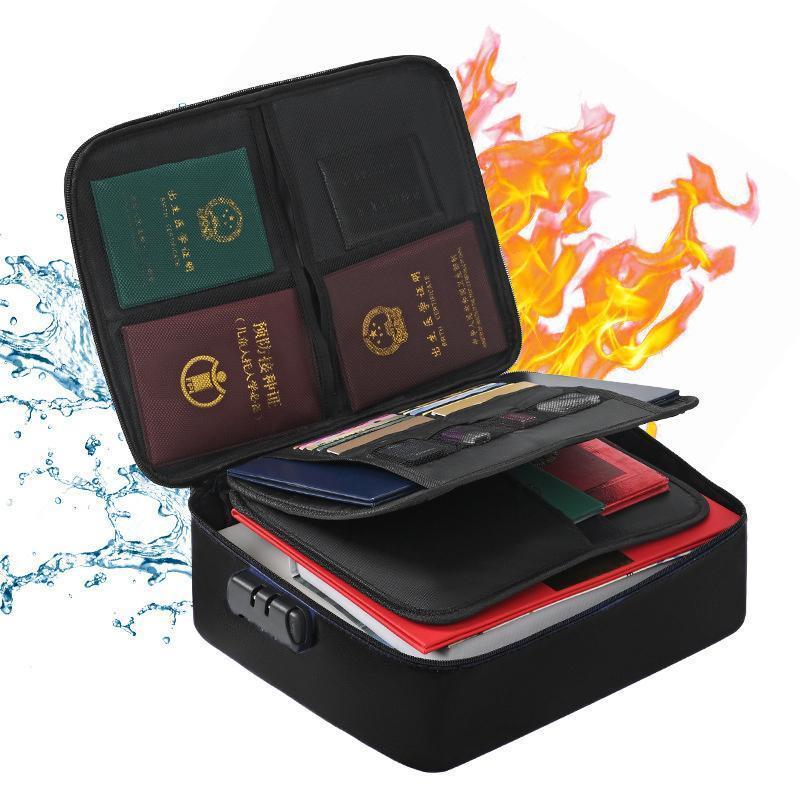 耐火バッグ 耐火ケース 耐火 書類ケース 集金袋 手提げ金庫 マルチケース 多層収納 防火バッグ 貴重品保管 大容量 鍵付き | ブランド登録なし | 02