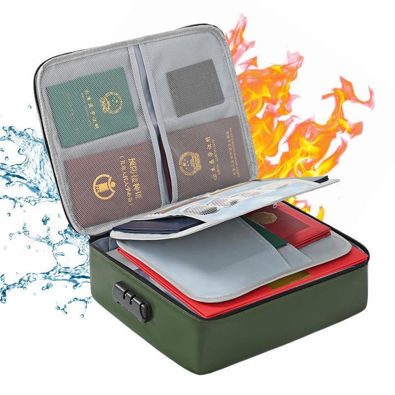 耐火バッグ 耐火ケース 耐火 書類ケース 集金袋 手提げ金庫 マルチケース 多層収納 防火バッグ 貴重品保管 大容量 鍵付き | ブランド登録なし | 03