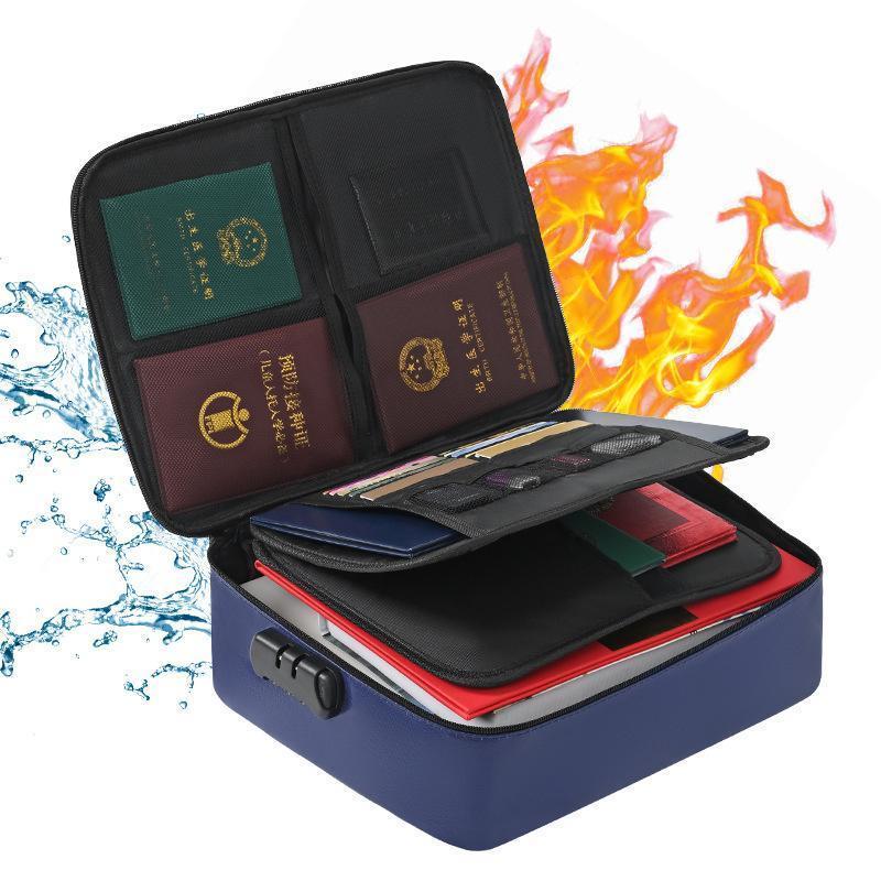耐火バッグ 耐火ケース 耐火 書類ケース 集金袋 手提げ金庫 マルチケース 多層収納 防火バッグ 貴重品保管 大容量 鍵付き | ブランド登録なし | 05