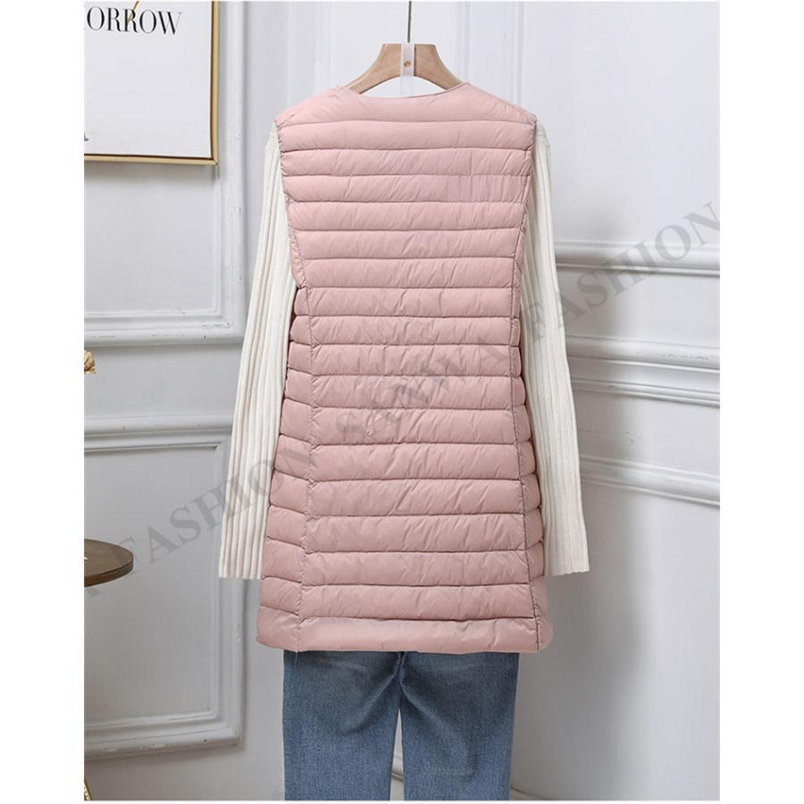 ダウンベスト レディース ジレ インナー ロング丈 羽織り 軽量 着痩せ シンプル きれいめ カジュアル 保温 暖かい 防寒 秋冬 | ブランド登録なし | 10