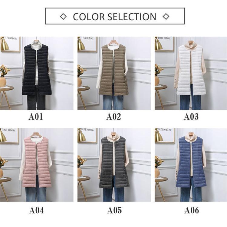 ダウンベスト レディース ジレ インナー ロング丈 羽織り 軽量 着痩せ シンプル きれいめ カジュアル 保温 暖かい 防寒 秋冬 | ブランド登録なし | 02