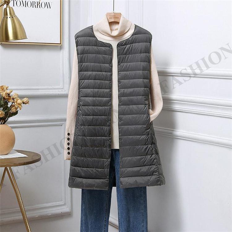 ダウンベスト レディース ジレ インナー ロング丈 羽織り 軽量 着痩せ シンプル きれいめ カジュアル 保温 暖かい 防寒 秋冬 | ブランド登録なし | 07