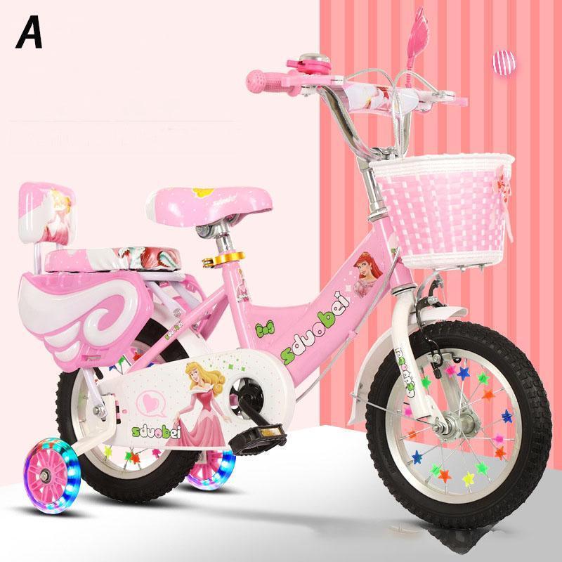 幼児用自転車 ランニングバイク 子供用自転車 12 14 16 18 インチ 誕生日プレゼント 高さ調節 女の子 補助輪付き お姫様気分 | ブランド登録なし | 01