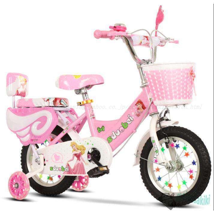幼児用自転車 ランニングバイク 子供用自転車 12 14 16 18 インチ 誕生日プレゼント 高さ調節 女の子 補助輪付き お姫様気分 | ブランド登録なし | 02