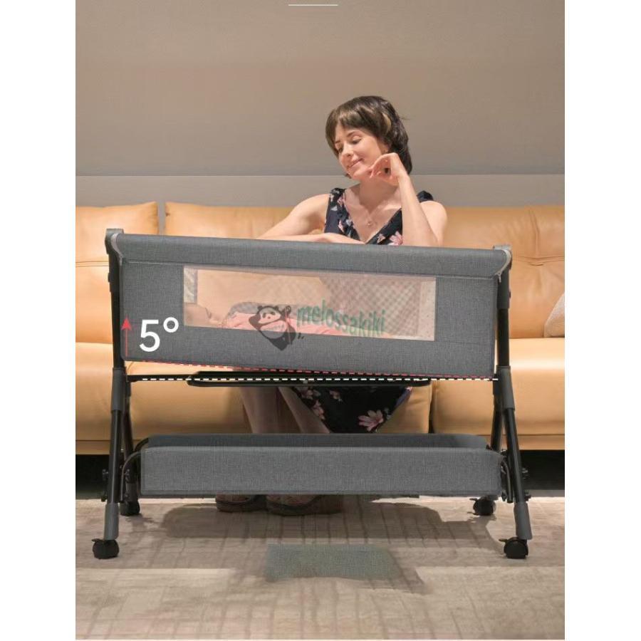 ベビーベッド 折りたたみ 持ち運び ベビーベッド 添い寝 高さ調整 ベビーベッド コンパクト ベビーベッド 簡易 ベビーベット 移動式 ベビーベッド キャスタ付き | ブランド登録なし | 10
