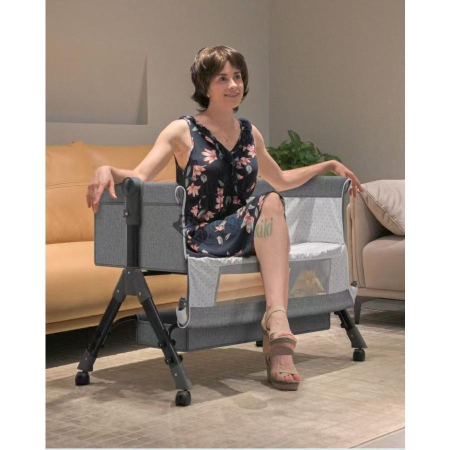 ベビーベッド 折りたたみ 持ち運び ベビーベッド 添い寝 高さ調整 ベビーベッド コンパクト ベビーベッド 簡易 ベビーベット 移動式 ベビーベッド キャスタ付き | ブランド登録なし | 13