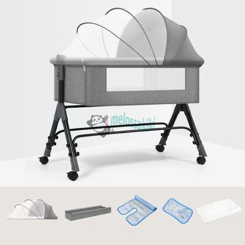 ベビーベッド 折りたたみ 持ち運び ベビーベッド 添い寝 高さ調整 ベビーベッド コンパクト ベビーベッド 簡易 ベビーベット 移動式 ベビーベッド キャスタ付き | ブランド登録なし | 01