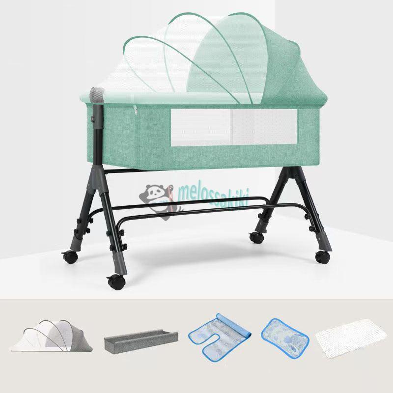 ベビーベッド 折りたたみ 持ち運び ベビーベッド 添い寝 高さ調整 ベビーベッド コンパクト ベビーベッド 簡易 ベビーベット 移動式 ベビーベッド キャスタ付き | ブランド登録なし | 03