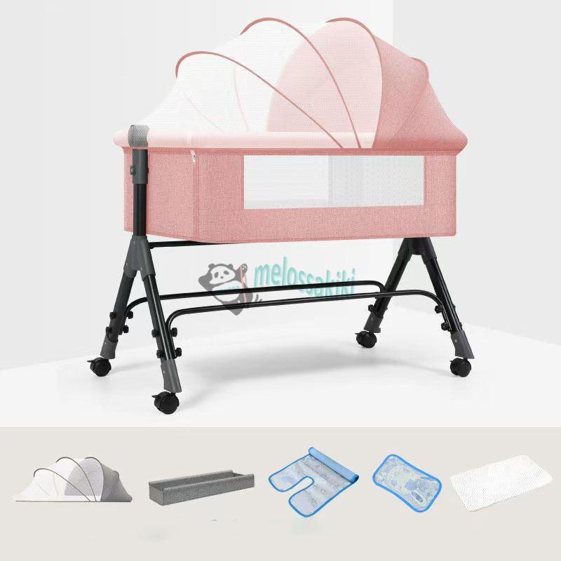 ベビーベッド 折りたたみ 持ち運び ベビーベッド 添い寝 高さ調整 ベビーベッド コンパクト ベビーベッド 簡易 ベビーベット 移動式 ベビーベッド キャスタ付き | ブランド登録なし | 04