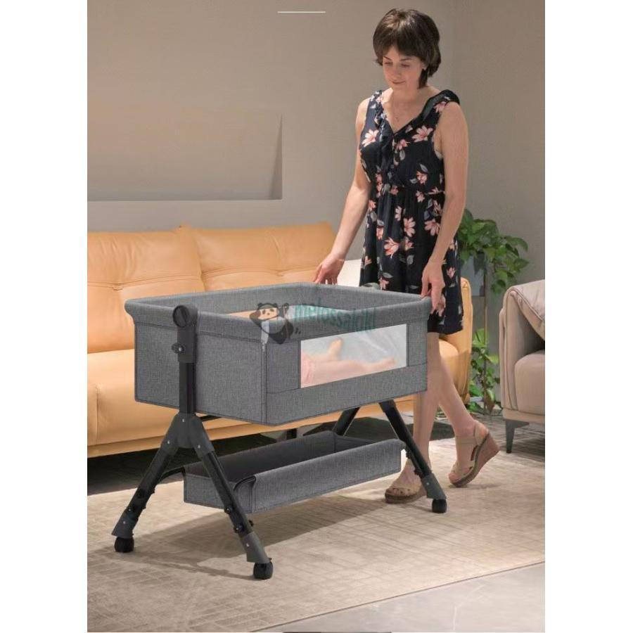 ベビーベッド 折りたたみ 持ち運び ベビーベッド 添い寝 高さ調整 ベビーベッド コンパクト ベビーベッド 簡易 ベビーベット 移動式 ベビーベッド キャスタ付き | ブランド登録なし | 08