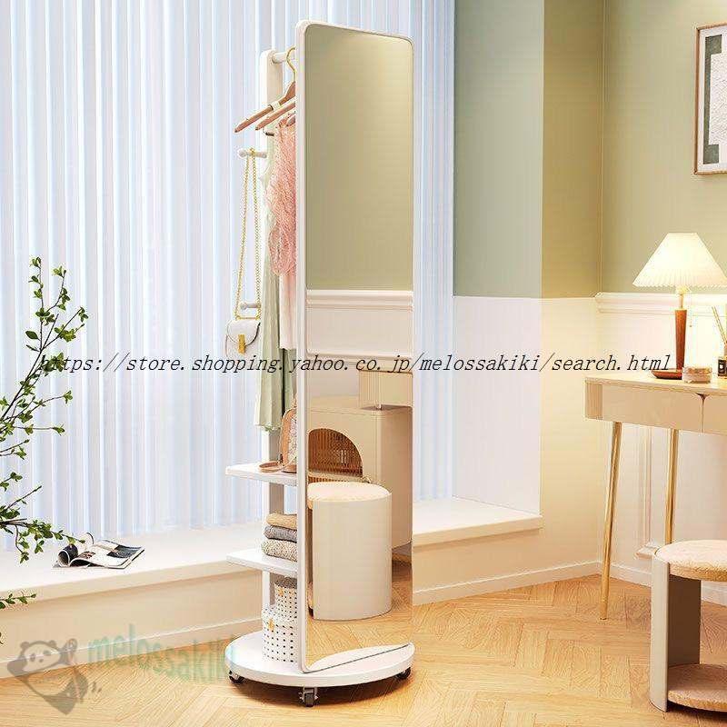 回転式 全身鏡 全身ミラー おしゃれ 収納 割れない ハンガー付き 木製 飛散防止 コンパクト 全身 スタンド 姿見鏡 姿見 洋服収納 贈り物 プレゼント | ブランド登録なし | 11