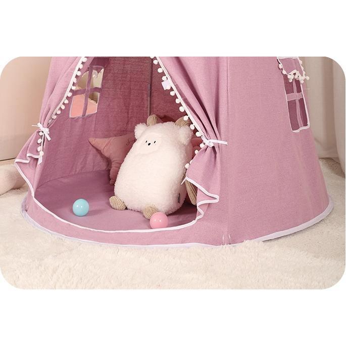 キッズテント プレゼント 折りたたみ ピンク パープル ティピー 室内 おしゃれ シンプル 北欧 無地 女の子 男の子 プリンセスハウス ミカドレス | ブランド登録なし | 14